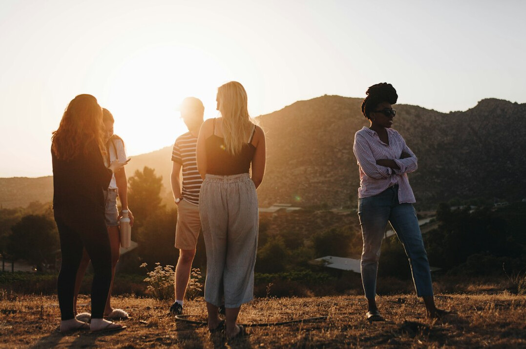 friends having positive talk