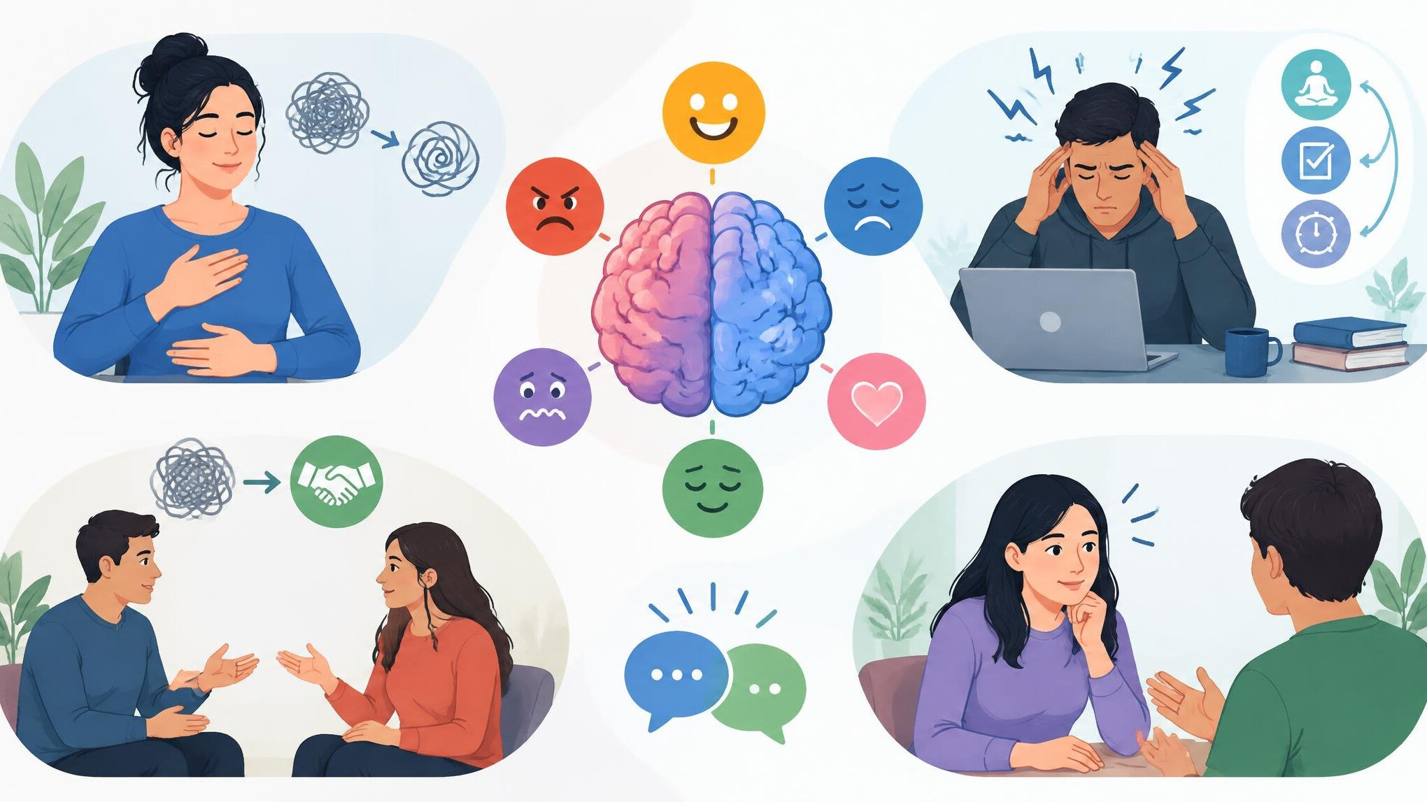 brain with emotional icons